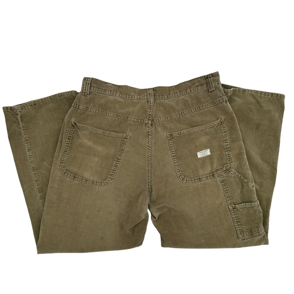 Vintage 2000s GAP Corduroy Carpenter Pants Loose Baggy Fit Wide Leg Tan/Brown 34